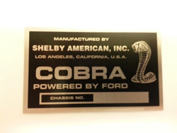 Cobra® - Shelby American Vin Plate